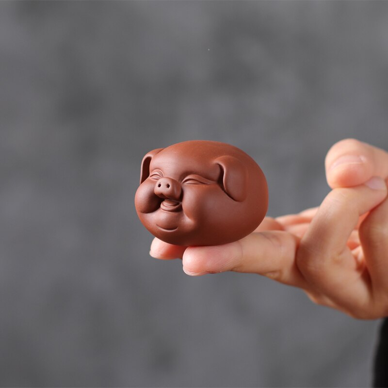 chanceux cochon thé jouer argile pourpre belle cochon ornement petit thé animaux Boutique thé Table décoration accessoires