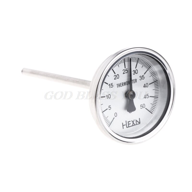 OOTDTY Stainless Steel 304 bi-metallic Thermometer 0-50~300 degrees, Probe length L=100, 1/4"PT Thread WSS-303: 50 degree