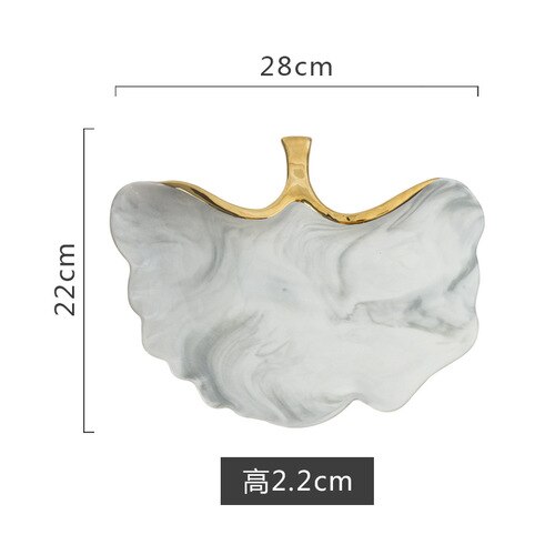 Eenvoudige Gloden Marmer Keramische Schotel Soep Rijstkom Salade Sieraden Opbergvak Decoratieve Servies YHJ021104: butterfly-gray-L