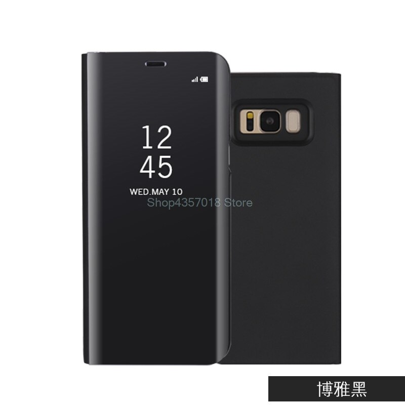 Para samsung galaxy s8 g950f g950fd caso espelho de luxo smart view janela flip caso para samsung s8 s 8 SM-G950F SM-G950FD SM-G950: Black / Only Case