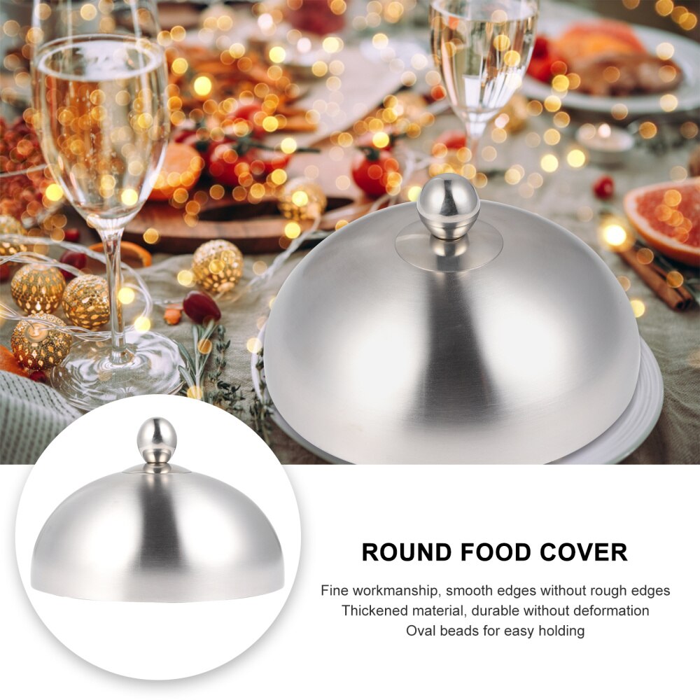 1pc Stainless Steel Steak Cover Dome Dish Lid Anti Oil Splashing Food