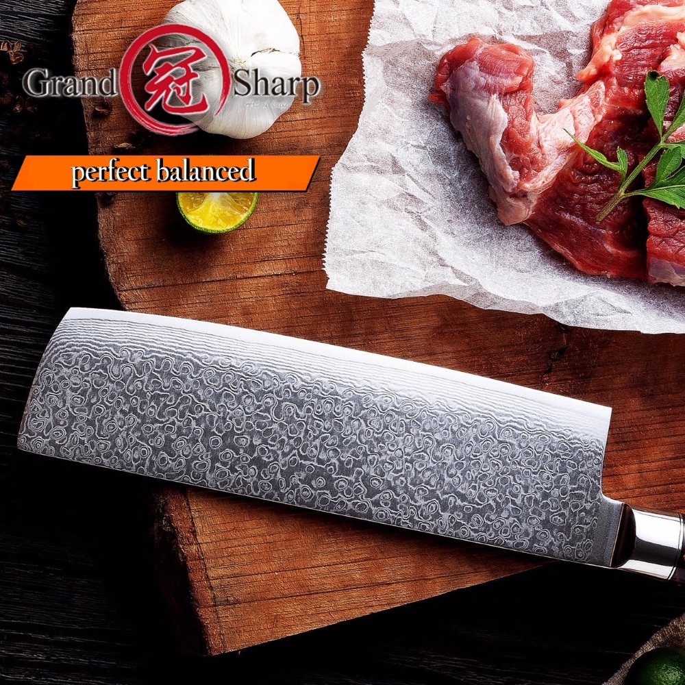Asiatisk kniv japansk damaskus stål nakiri kniv grøntsager kløver madlavningsredskaber køkkenknive vg10 japanske damaskus knive