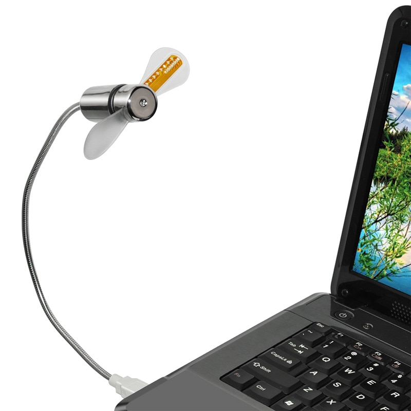 Durable Adjustable USB Gadget Mini Flexible LED Light USB Fan Time Clock Desktop Clock Cool Gadget Time Display