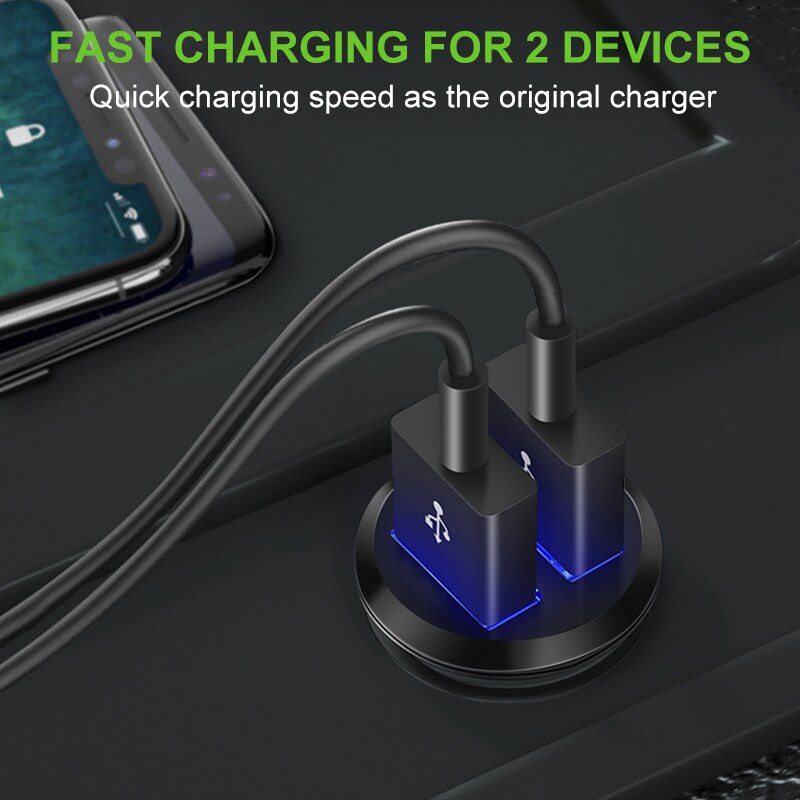 LOVECOM Mini USB Auto Ladegerät Adapter 3,1 EINE Mit Digital Led-anzeige Universal Schnelle Dual USB Telefon Auto-Ladegerät für Samsung iPhone