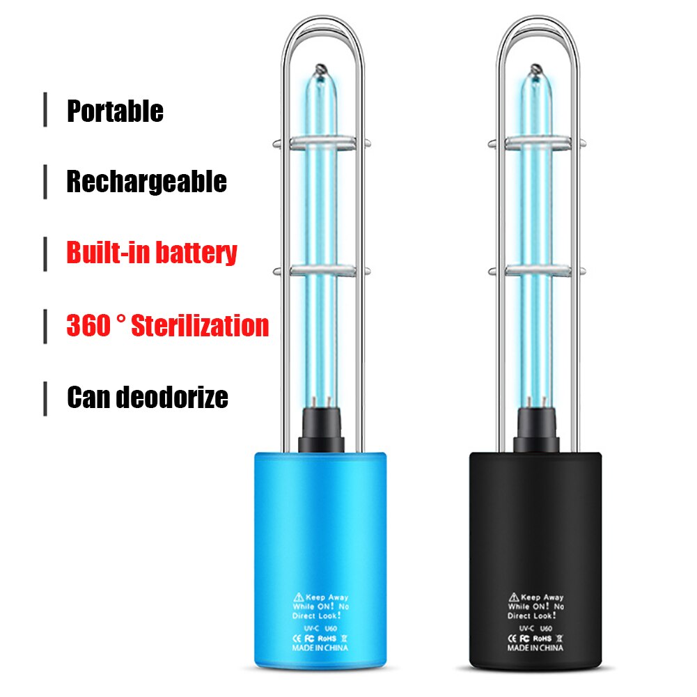 UV Sterilizer Lamp Air Purifier USB Rechargeable Ultraviolet Ozone UV Germicidal Light Portable Sterilization Light for Home CSV
