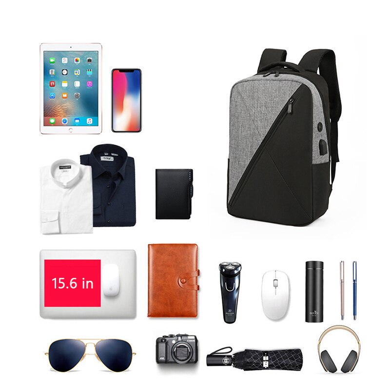 NANCY TINO Sac À Dos Pour Ordinateur Portable En Tissu Oxford Hommes Et femmes Multi-fonctionnelle USB RECHARGE Sac À Dos Sac D'affaires Costume 3 pièces