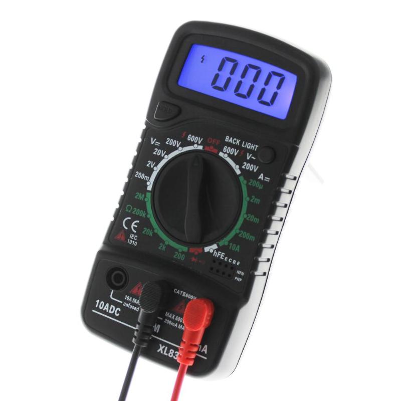 XL830L DT830B High Safety AC/DC Multimeter LCD Digital Volt Amp Ohm Tester Meter Voltmeter Ammeter Overload Protect With Probe