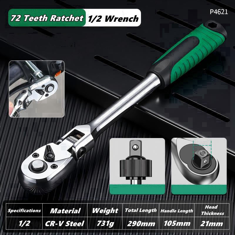 Drive Socket Drive Standaard ratelsleutel, 1/4,3/8,1/2 inch flexibele 72-tands uitschuifbare telescopische dopsleutel: Donkergrijs