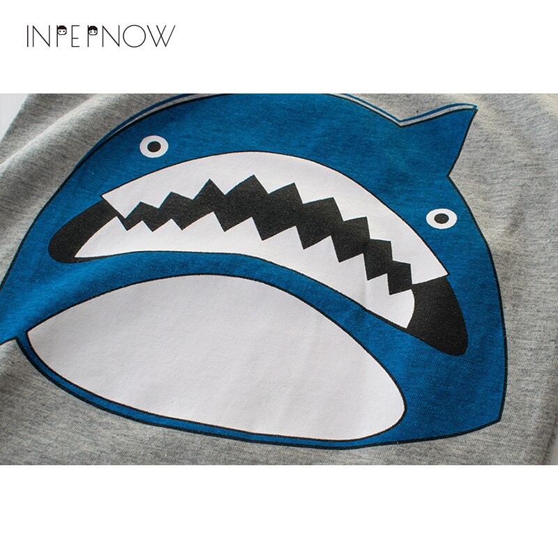 INPEPNOW Summer Kids T Shirt for Boys Tshirts Shark Animal Print Baby T-shirts for Girls Shirt Children Clothing Girl DX-CZX33