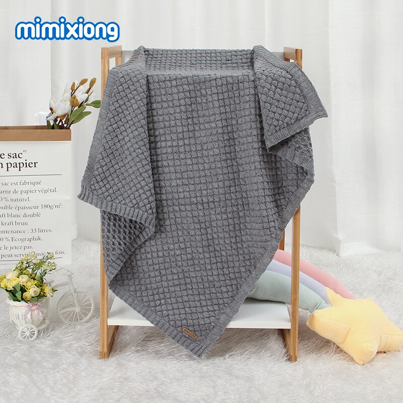 Ins pure color knitting blanket for boys and girls: Light Gray