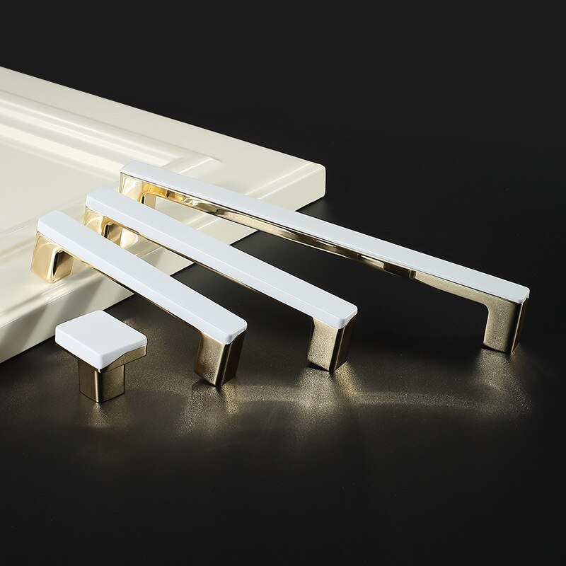 Furnitur Cabinet Handl Closet Handle Modern Simple Platinum Square Room Door Handles Modern Zinc Alloy