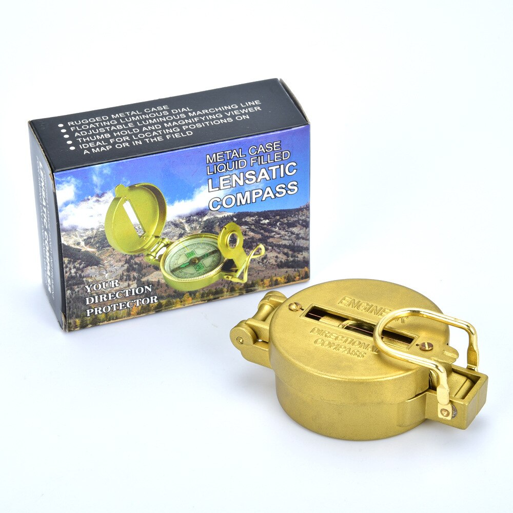 Outdoor multi-function compass DC45-3A gold aluminum alloy American clamshell compass mountaineering travel compass