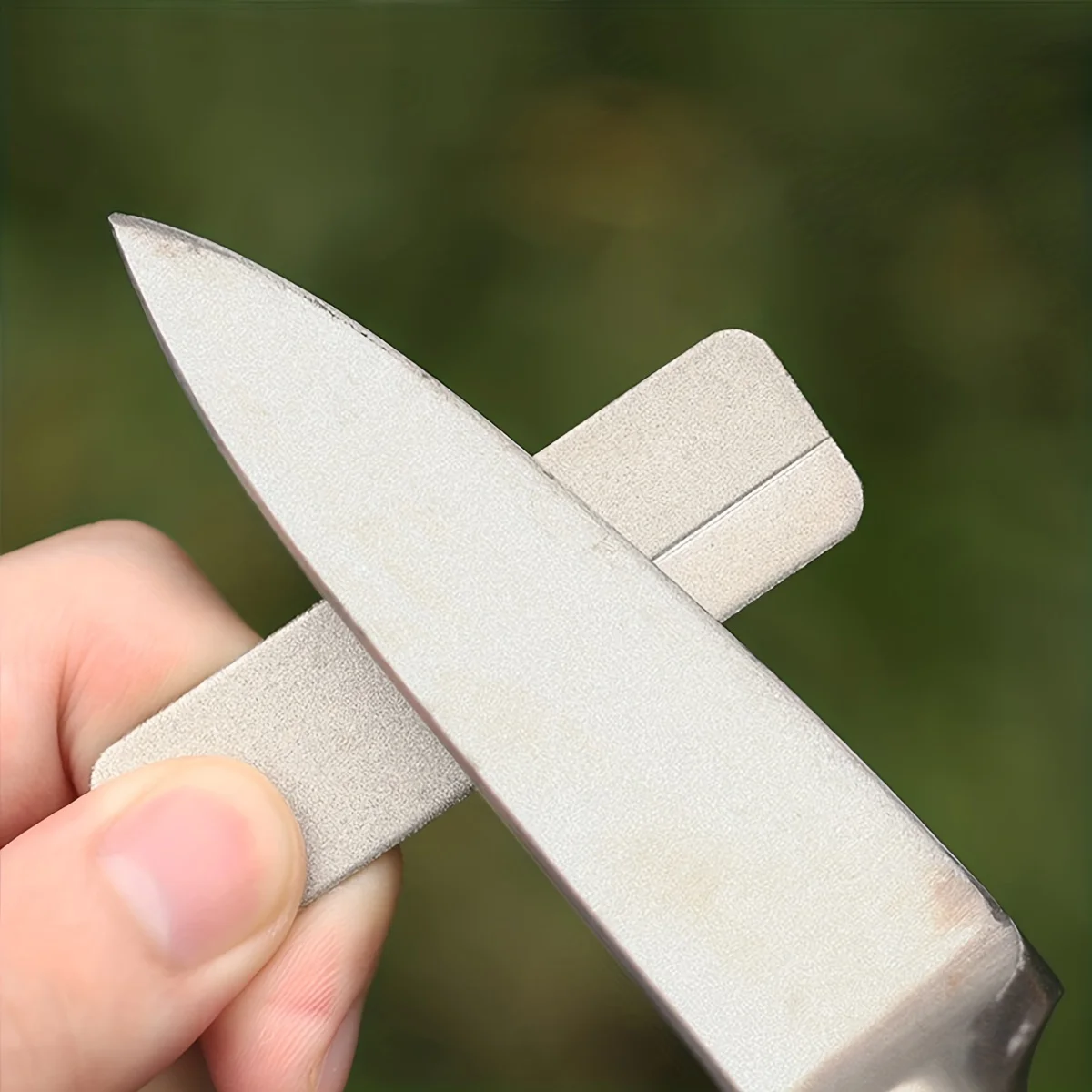 Afilador de cuchillos de piedra de afilar de diamante Mini compacto de doble cara para bolsillo para moler anzuelo para hacer más afilados