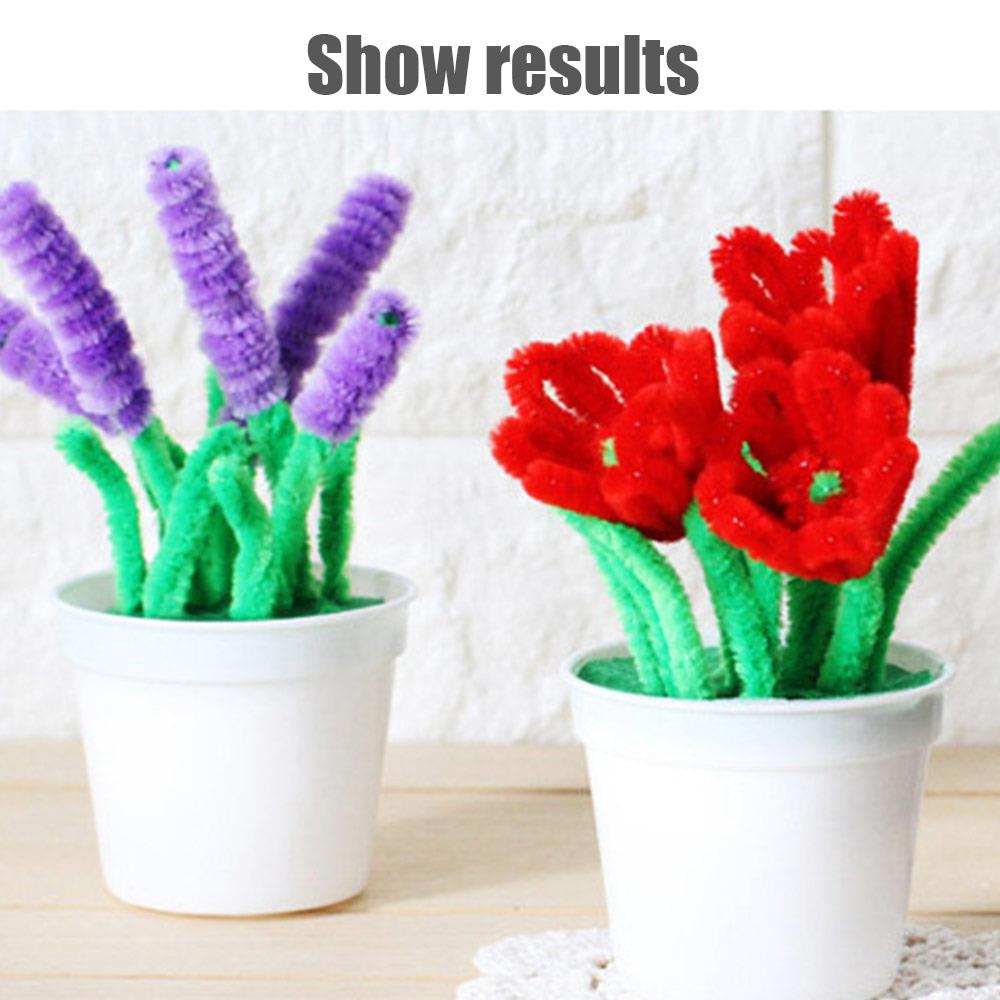 Diy DIY Mixed Color Velvet Twisted Rod 100pcs Home Craft Children Student Handcraft DIY Decoration Assorted Colors