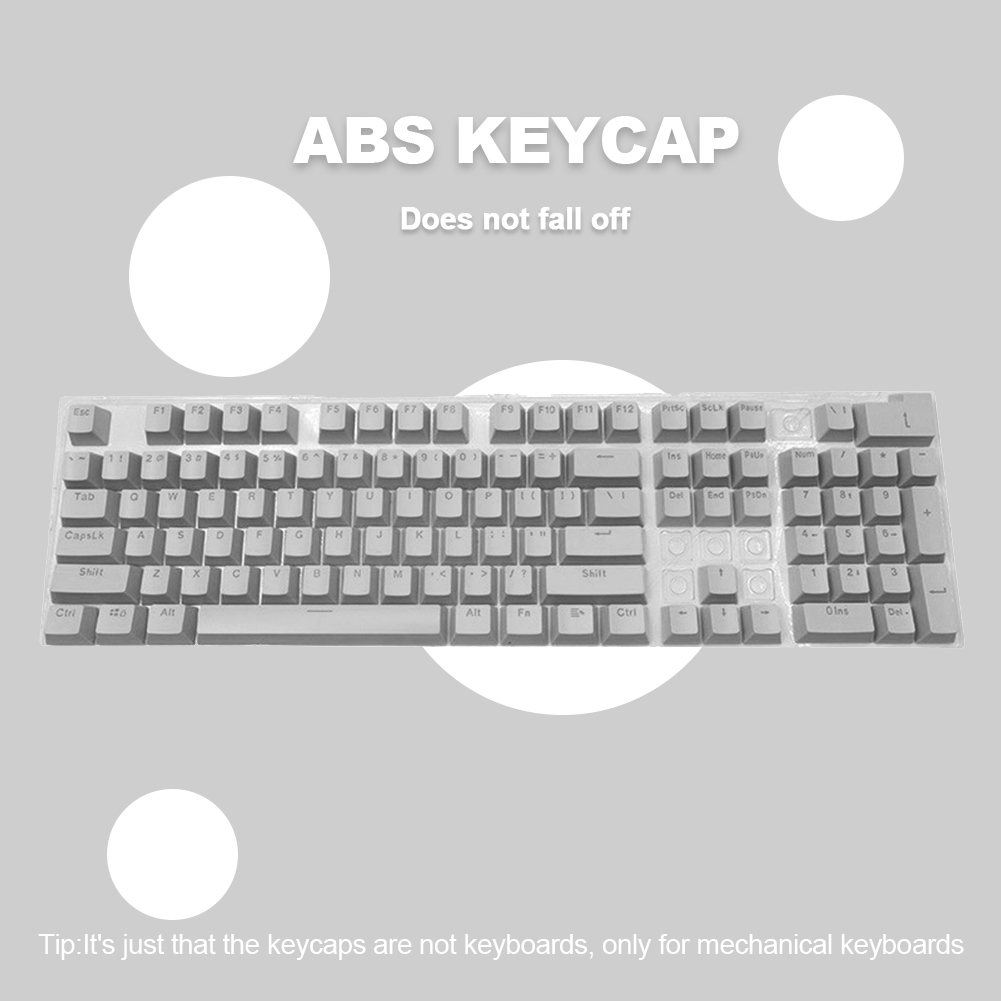 Capuchons de touches de clavier vierge pour clavier mécanique Cherry MX, ABS, 104, double, barre d&#39;espace, interrupteurs: GRAY