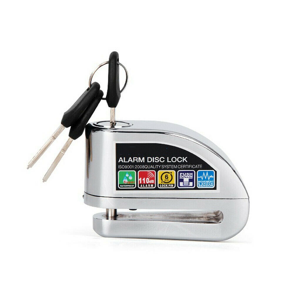 Bezpieczeństwa kłódka motocykl skuter wioślarz silnik terenowy z dyskiem hamulce blokada przed kradzieżą alarm antywłamaniowy srebrny
