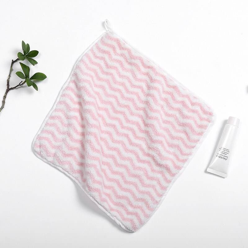 Doux Petite Serviette Serviette visage En Microfibre Tissu Bébé Pendaison Serviette Serviette De Bain Pour Salle De Bain Cuisine Serviette Sèche Rapide: Pink Wave Pattern