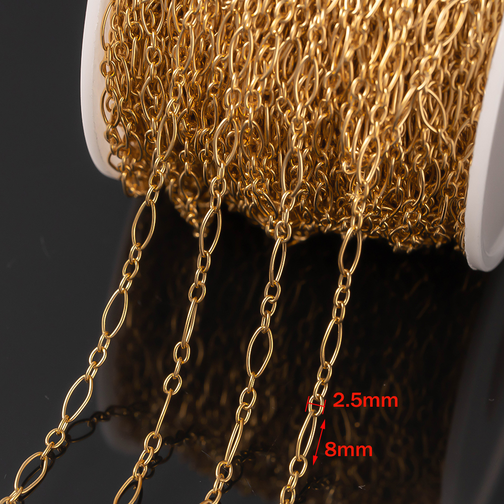 Pulseras de cadena de Cable de acero inoxidable de 1 metro para collares hechos a mano DIY, suministros de joyería, accesorios, componentes artesanales: Rosa