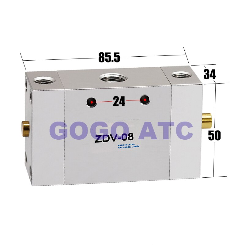 Pneumatic switch ZDV-08 air valve cylinder switch automatic reciprocating speed control valve 2 position 5 way directional valve