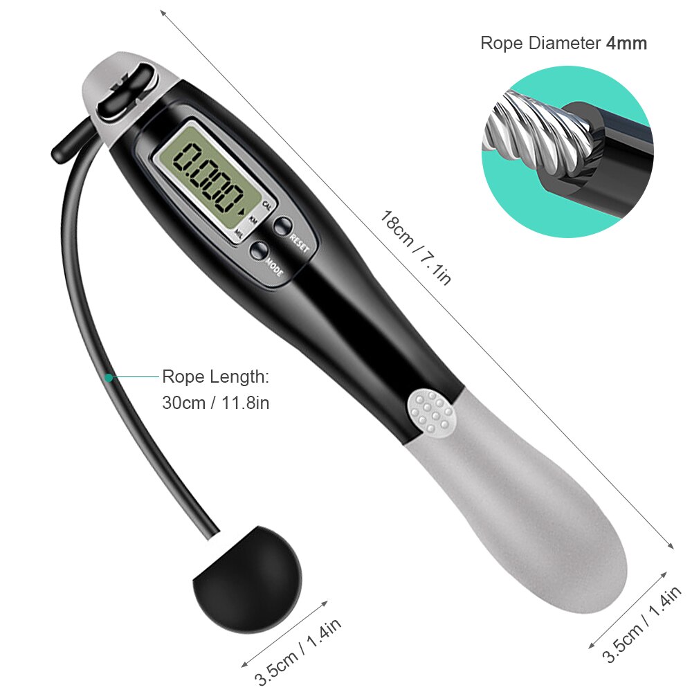 Fitness Equipment Intelligent Counter Jump Rope Steel Wire Ski Rope Two Way Jump Rope Adjustable Ski Rope Exercise Rope