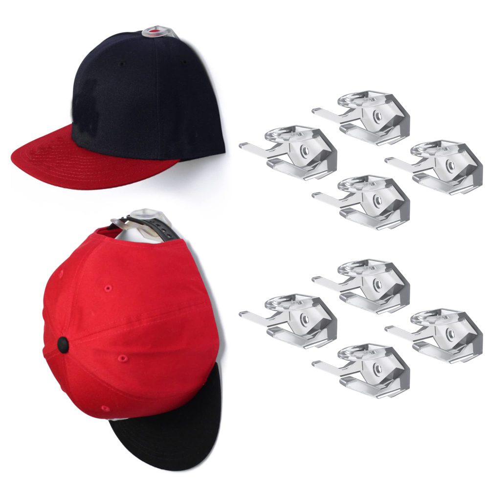 Estante para gorra de béisbol, soporte para sombrero, organizador de almacenamiento, perchas modernas para gorras de béisbol, organizador colgante para puerta y pared, 8 Uds.: Negro
