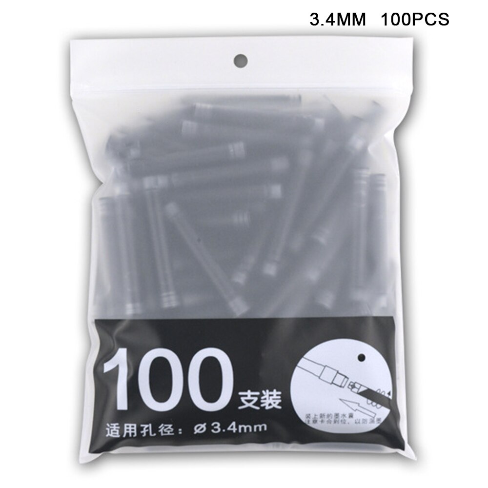 50/100Pcs Fountain Pen Ink Refills 3.4mm Standards International Stationery Office Supplies Ink Pens Blue Black Red Blue-black: Colored