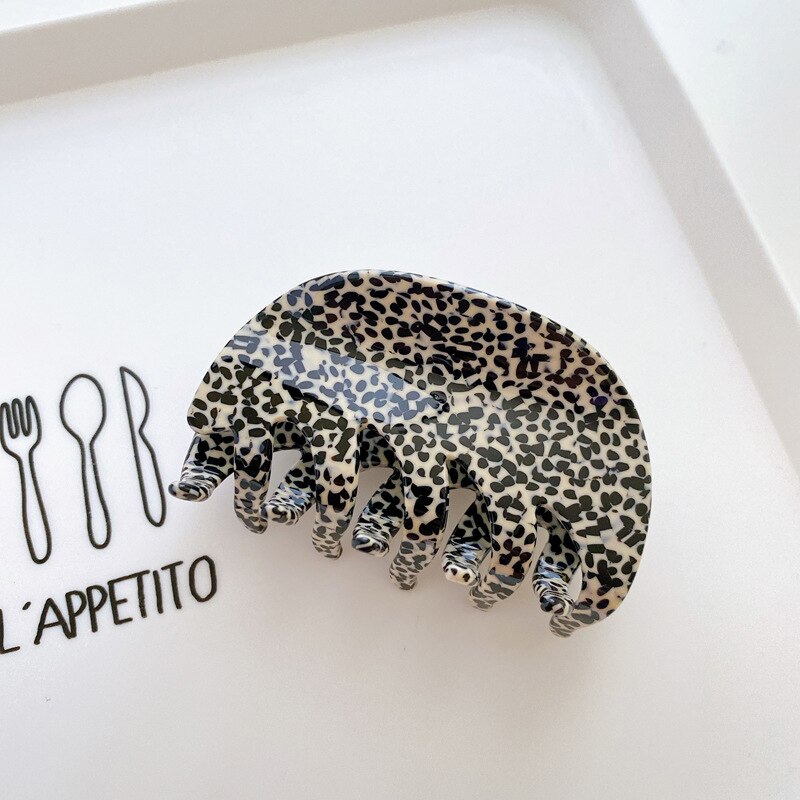 2022 Acetaat Haar Clip Semi-Cirkel Koe Patroon Haarspeld Dames Mode Prachtige Haaraccessoires Trend Shark Clip 8cm Grote: SKU-02