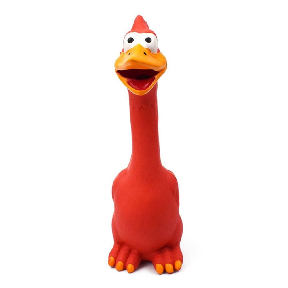1Pcs Natuurlijke Latex Schreeuwen Kip Speelgoed Huisdier Speelgoed Anti-Bite Molaire Latex Vent Kip Voor Pet Screaming Toy: Rood