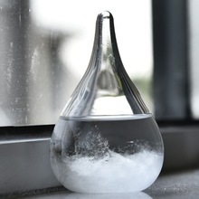 Transparente gota de cristal tormenta gota de agua pronóstico de la tormenta del tiempo Predictor Monitor Barómetro en botella hogar decoración de escritorio