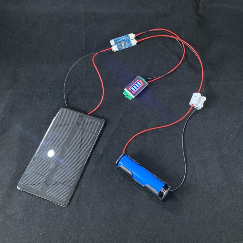 Mini 6V 210MA 1.25W Mono Solar Panel with solar charger CN3065 Cell Phone Charging DIY Kit with 1S Battery holder /display