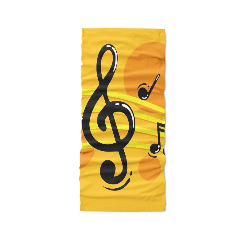 Nyhed 3d trykt hijab tørklæde musik symbol sjov glad musiknote kunst bandana cykling hals gamacher støvtæt rørformet maske: Stil 9