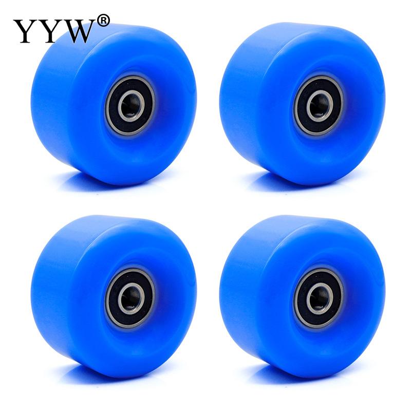 4Pcs Wielen Pu 82a 58X32 Mm Quad Rolschaatsen 2 Rij Lijn Weg Sliding Schaatsen Schoenen Sneakers met Kogellager Witte Accessoires: blue 4 pcs