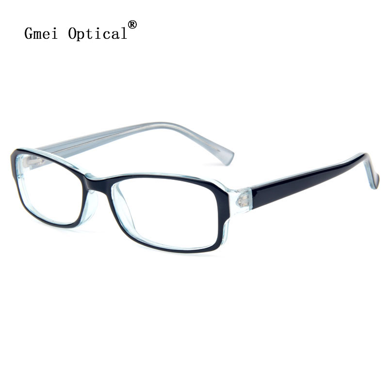 Gmei Optical Black Clear Plastic Rectangular Full Rim Glasses Frames For Men And Women Prescription Eyeglasses T8006