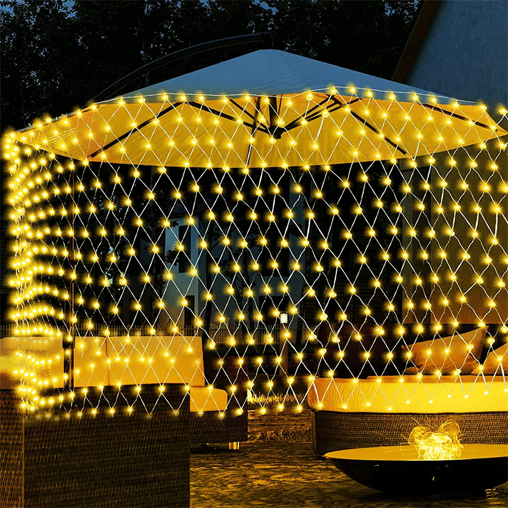2x2m 3x2m 6x4m jardim ao ar livre led malha net fada luz da corda natal feriado festa de casamento janela cortina guirlanda luzes