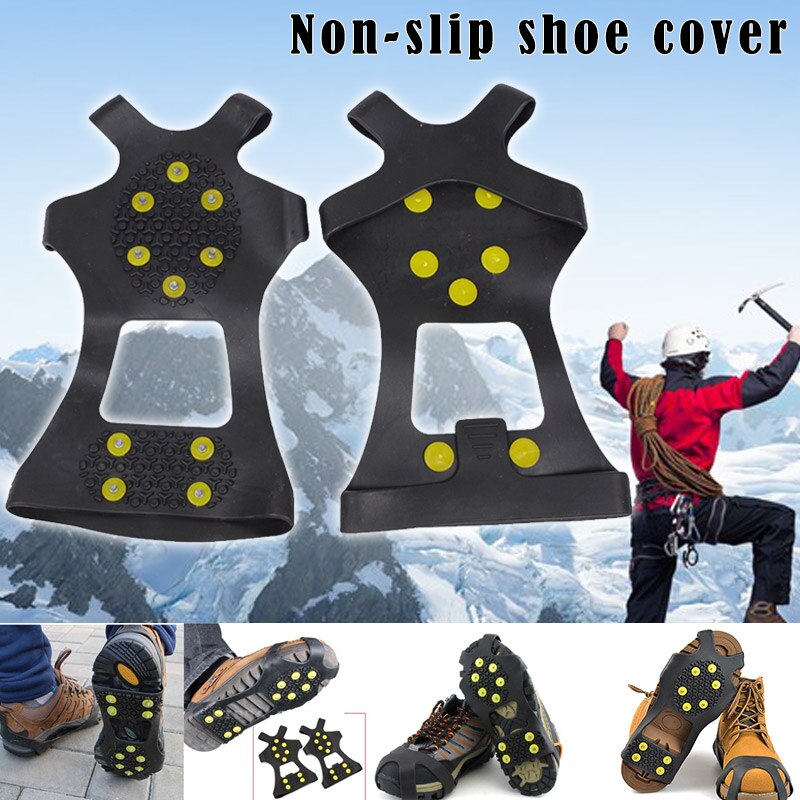1 paire de poignées de neige glacée taquet sur botte de chaussure pointes en caoutchouc Crampons antidérapants Crampons chaussures extensibles sous