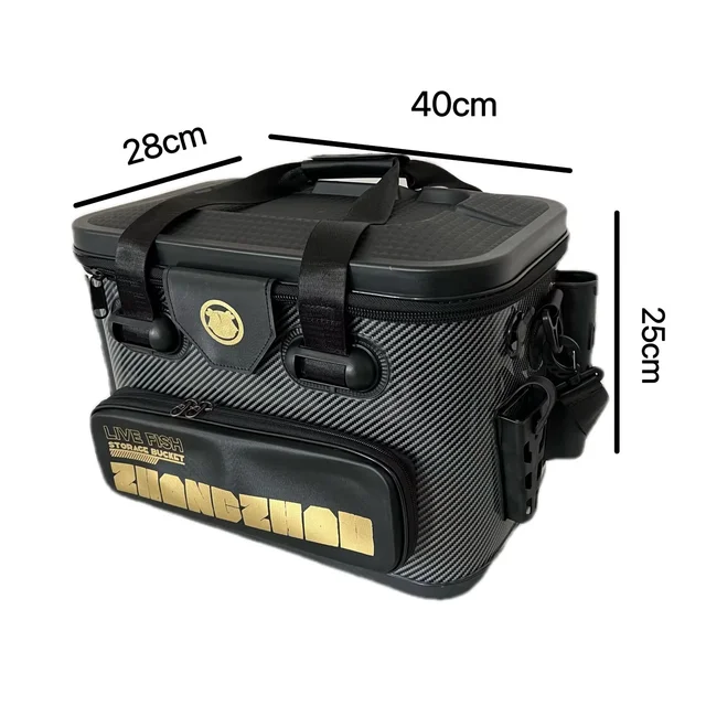 Barril de pesca, caja de peces vivos, anzuelo de pesca multifuncional EVA, caja de cuentas de parada, cubo de pesca grueso portátil de gran capacidad: Amarillo claro