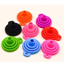 2Pcs Siliconen Vouwen Telescopische Lange Nek Trechter Creatieve Huishoudelijke Vloeibare Doseren Mini Trechter Keuken Gereedschap Opvouwbare