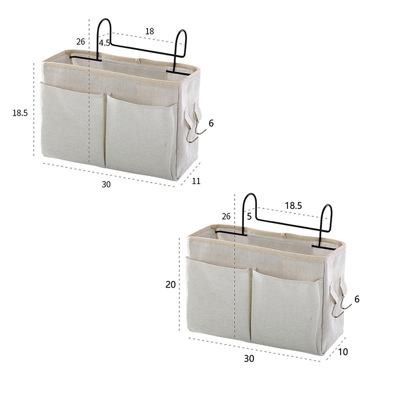 Bedside Hanging Organizer Pocket Storage Bag Wardrobe organizer Canvas Bedroom Bathroom Magazine tote Storage Organizador Pouch