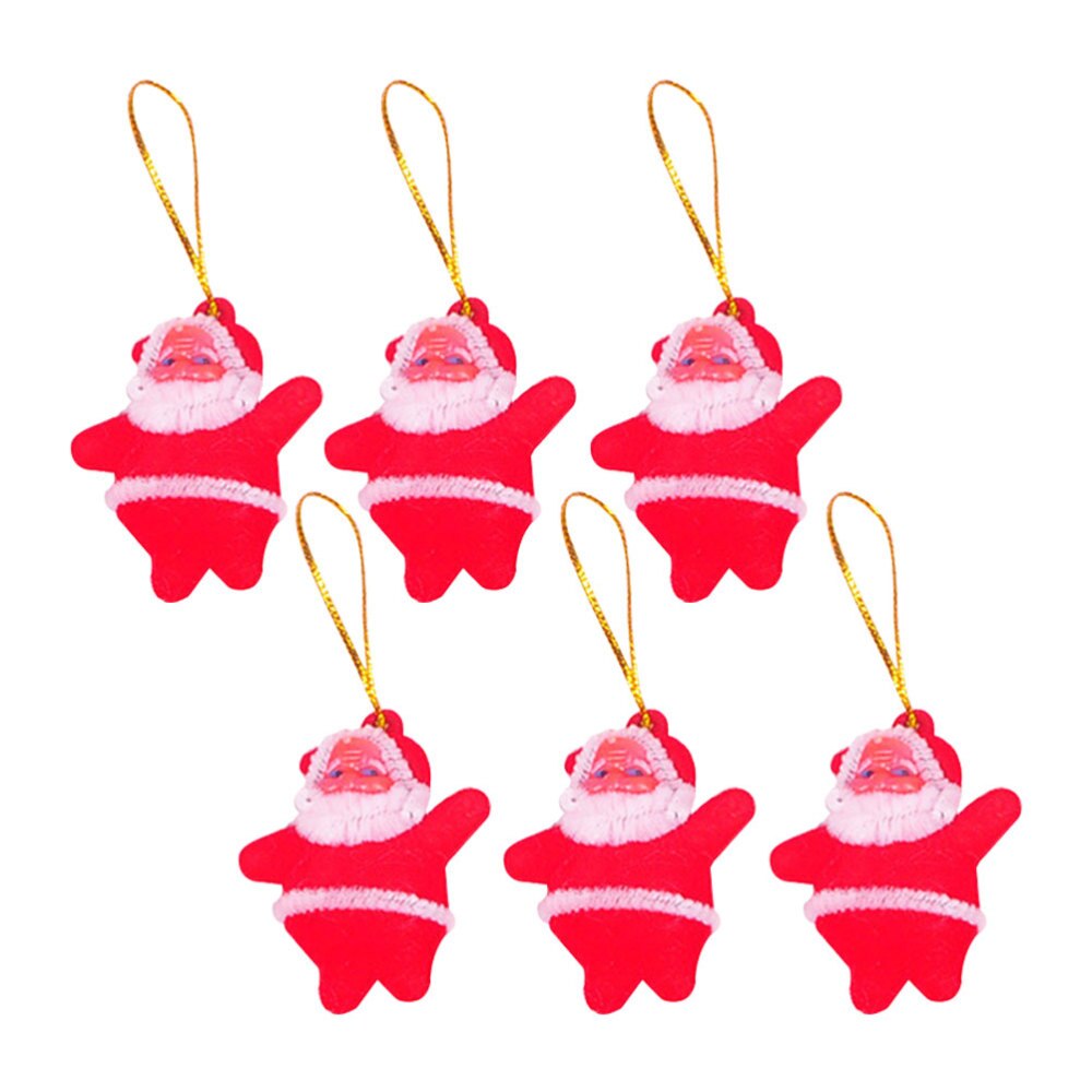 6pcs Christmas Tree Decorations Xmas Pendant Santa Claus Haning Ornaments for Home Party