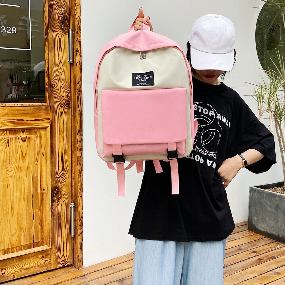 Multi-Functionele Vrouwelijke Festival Grote Capaciteit Rugzak Studenten Hit Kleur Eenvoudige Mochila School Bagpack