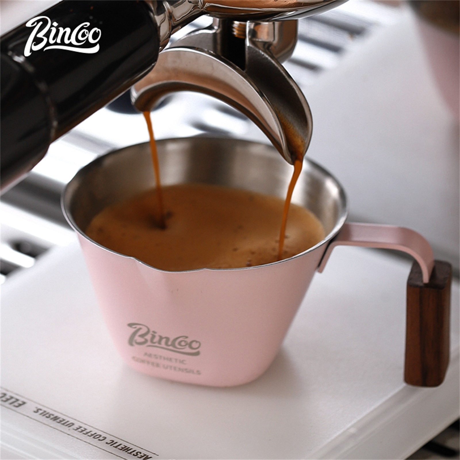 Taza medidora de café expreso con mango de escala, taza medidora de café de acero inoxidable, accesorio medidor de cocina para el hogar