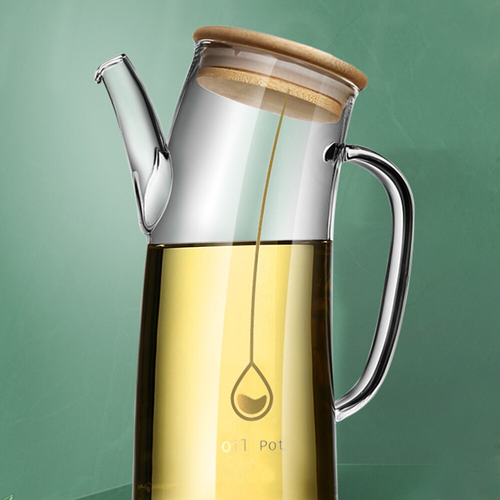1Pc Storage Container Oil Dispenser Bottle Leakproof Glass Dispenser Vinegar Cruet Container
