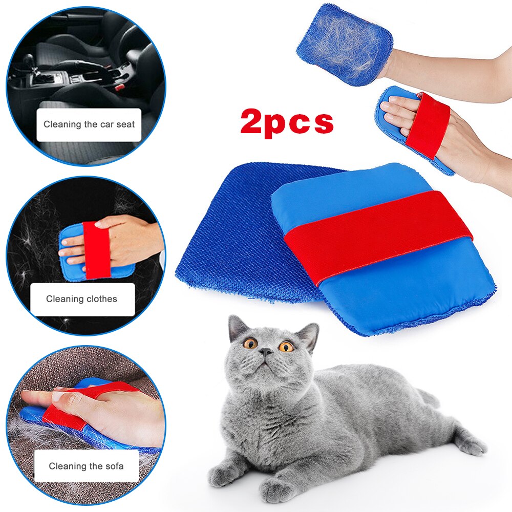 Pet Hond Kat Hair Remover Cleaner Auto Meubels Tapijt Kleding Sofa Huisdier Haar Borstel Schoon Artefact Pet Handschoenen 2 stuks