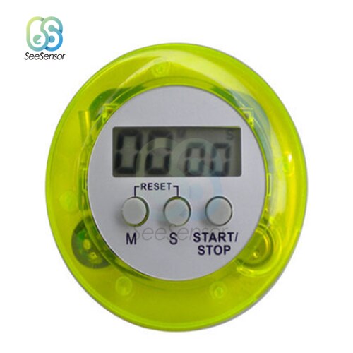 LCD Digital Kitchen Countdown Magnetic Timer Stopwatch Timer Back Stand Cooking Timer Count UP Alarm Clock Kitchen Cooking Tools: Yellow