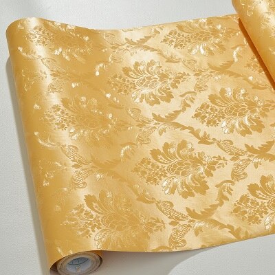 60Cm X 5M Vinyl Zelfklevende Behang Home Decor Bloemen Wandbekleding Voor Woonkamer Slaapkamer Achtergrond Waterdichte Muur stickers: Light Gold