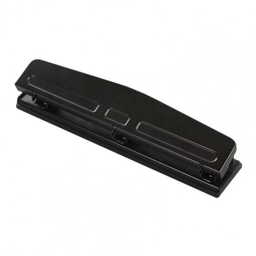 Three holes Manual Office puncher Office Loose leaf A4 paper Punch supplies Metal stationery: black