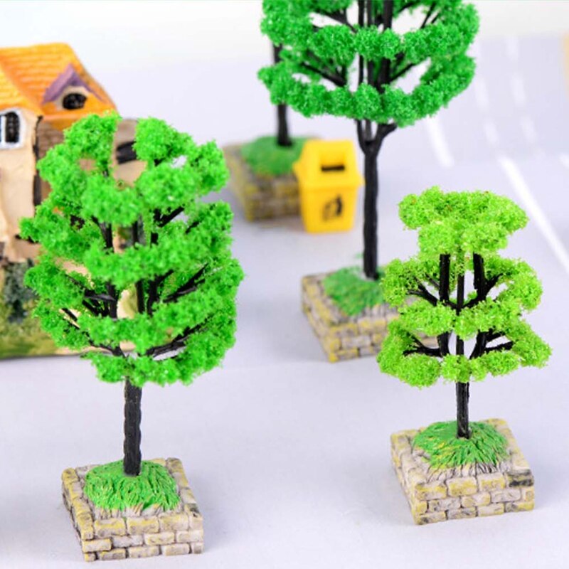 Kunstig plast træ model landskab jernbane dekoration bygning miniature landskab tilbehør