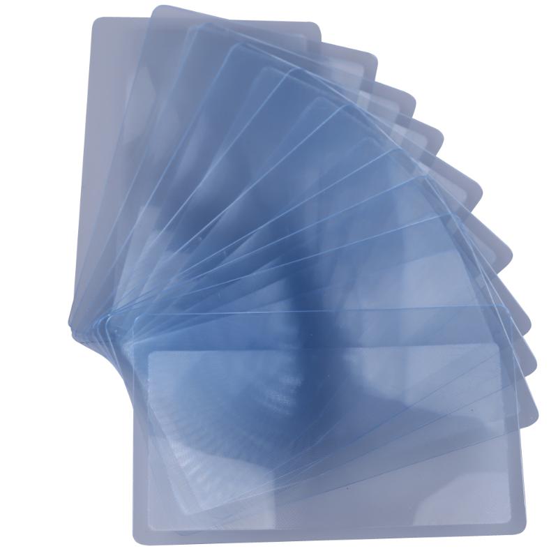 10 Uds lupas de tarjeta de crédito en forma de X transparente lupa aumentador lentes de aumento de Fresnel