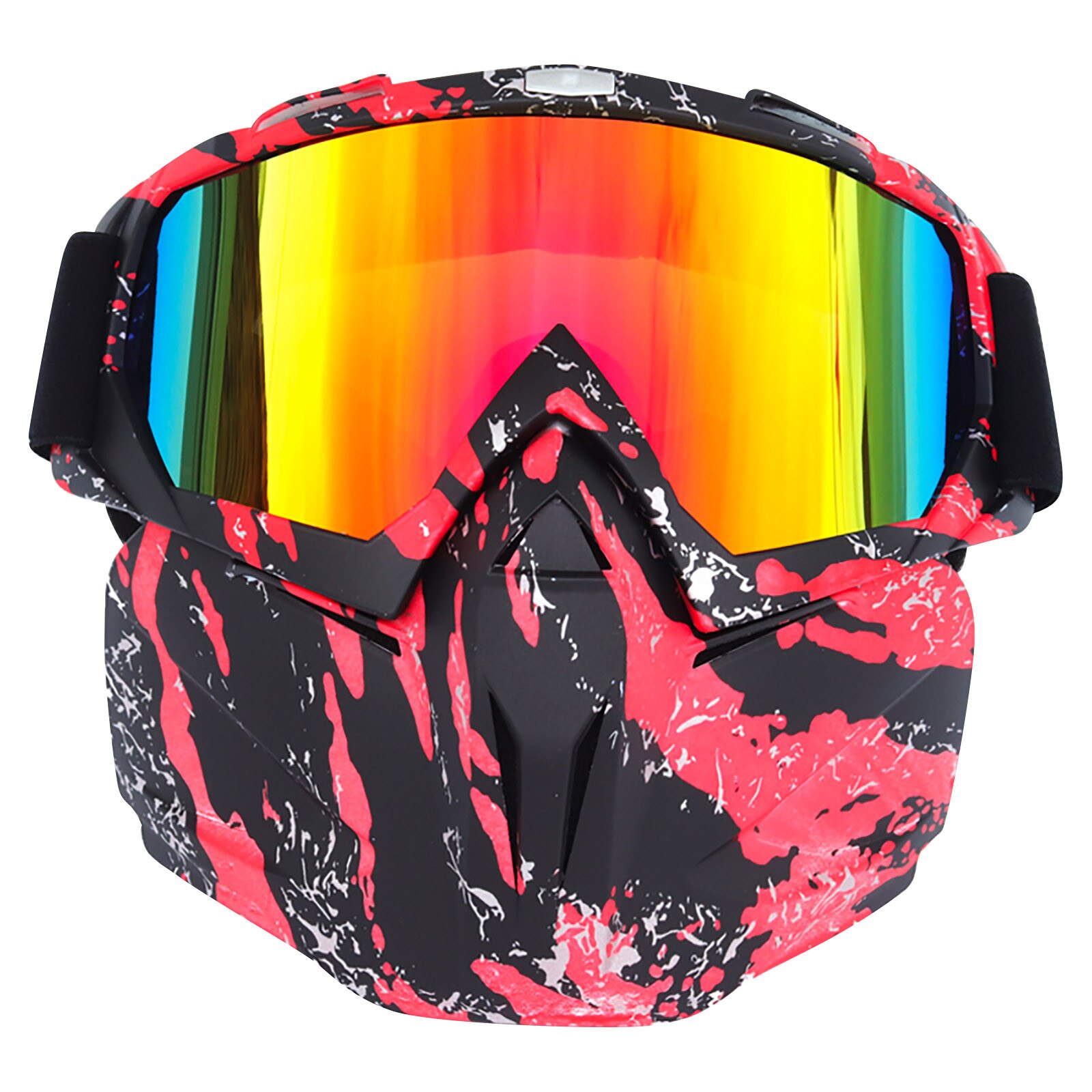 Adult Anti-fog Big Ski Mask Glasses Goggles With Detachable Ski Mask To Block The Sun Windscreen Goggles Snowboard Goggles #4: A