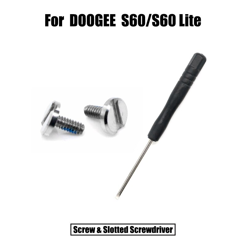 100% nowy oryginalny Doogee S60/S60 Lite obudowa tylna pokrywa baterii pokrywa karty Sim dekoracyjne śrubin naprawa części zamiennych: srebro Screw-SS